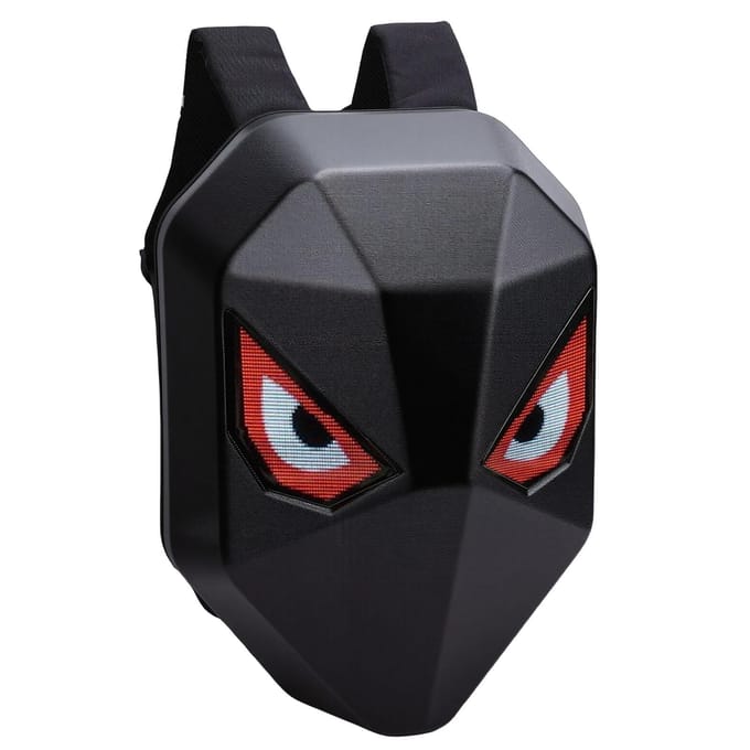 Sac à dos LED pour moto avec écran programmable 40x48 pixels Contrôle par application Coque rigide Imperméable Sac de conduite gray