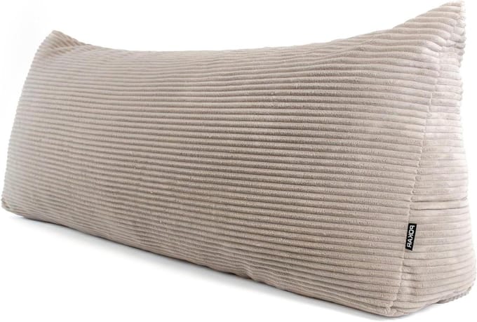 Wedge Cushion - Back Support Pillow - Comfortabel Lezen - Oeko Tex Certified - 140x50x20 cm - Beige
