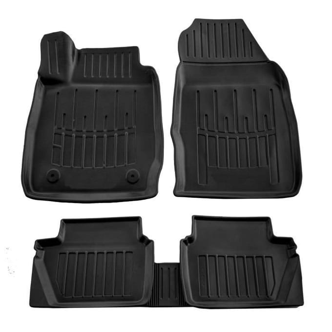 Tapis de sol - SCOUTT - Ford Fiesta (Mk7) 2008-2017 - Caoutchouc Premium - Résistant à l'eau - Design 3D noir