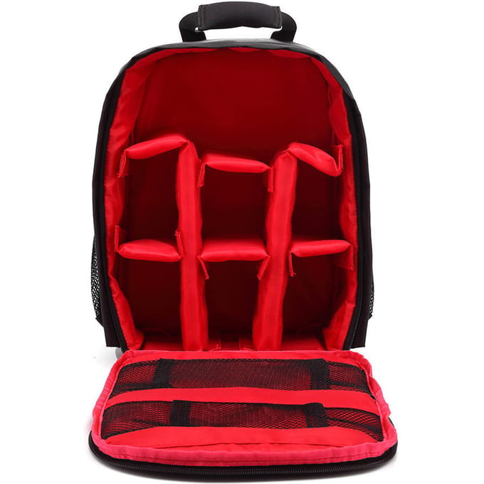 Sac à dos multifonctionnel pour appareil photo numérique DSLR, sac d'extérieur étanche rouge