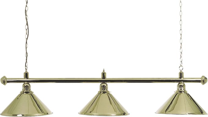 Lamp type pool met drie kappen messing