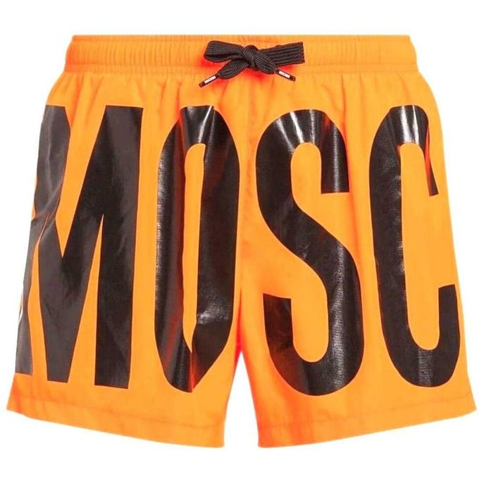Moschino Heren Logo Zwemshort (Helder oranje)