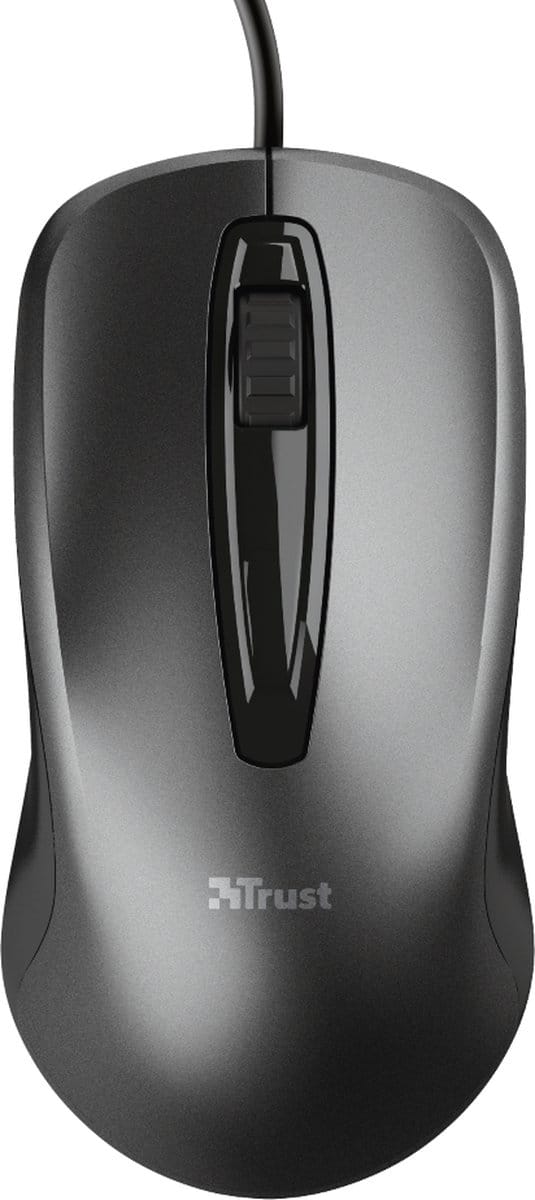 Trust Carve - Bedrade Muis - Links- en Rechtshandig - 3 Knoppen - 1200 DPI - Zwart