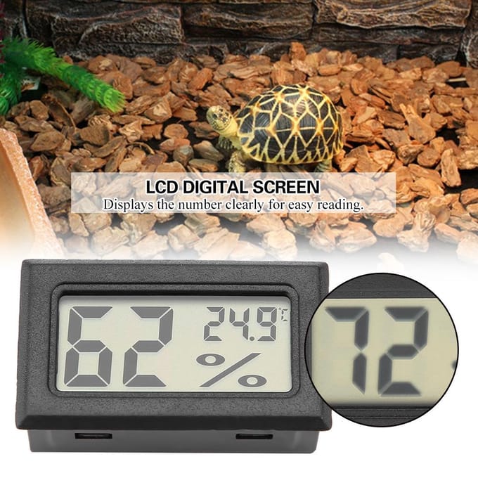 Ingebouwde digitale hygrometer, thermometer, vochtigheids- en temperatuurmonitor met ingebouwde sonde, zwart gray
