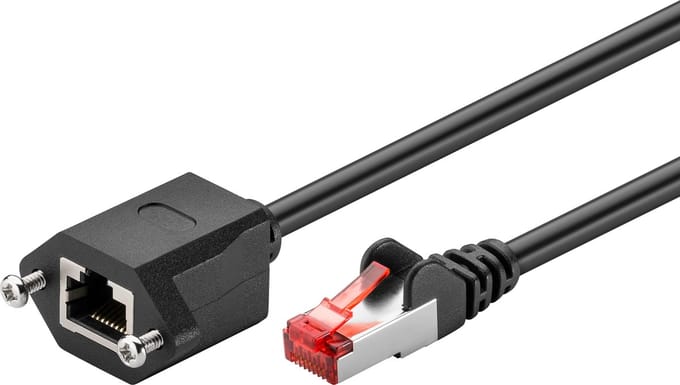 F/UTP CAT6 Gigabit netwerk verlengkabel / zwart - 0,50 meter