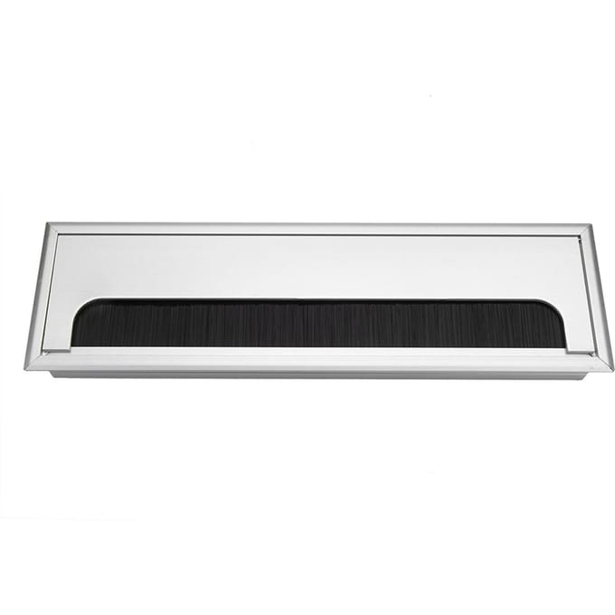 Vierkant Aluminium Bureau Computer Draad Kabel Opruimer Stopcontact Inzetstuk Gat Bovenklep(Groot) Large zwart