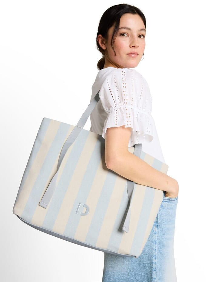 TOM TAILOR shopper Jett Shopper Stripes Blue veelkleurig