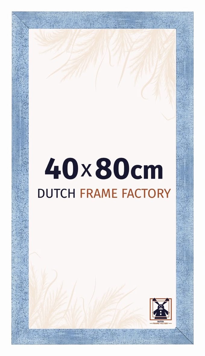 Fotolijst 40x80 cm - MDF - Helder Blauw Geveegd - Praag