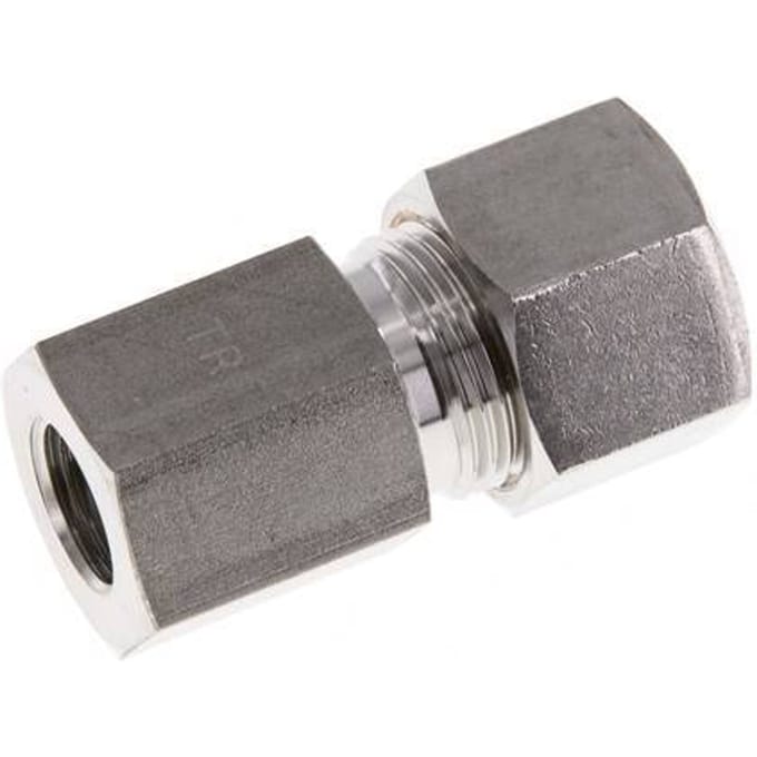 G 1/4'' x 12S RVS Rechte Knelfitting 630 Bar DIN 2353 - FL2S-FO-ST-014G-12-S