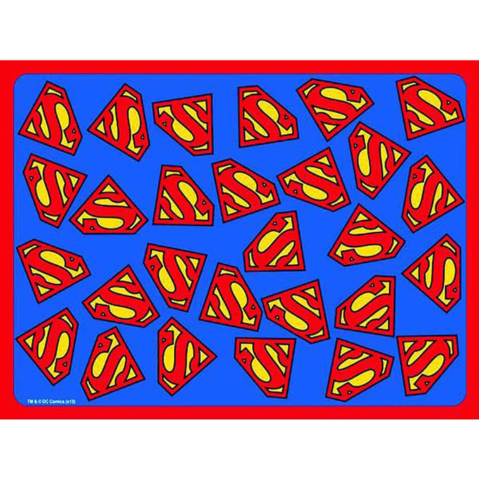 Buckle-Down DC Comics Superman Logo Scattered Placemat - Blue/Red