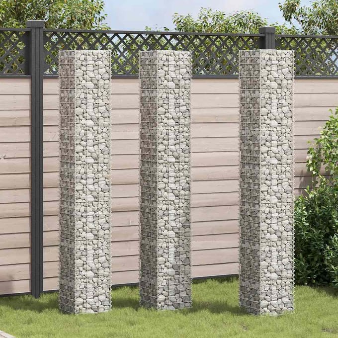 vidaXL - Schanskorf - plantenbakken - 3 - st - verhoogd - 30x30x200 - cm - ijzer