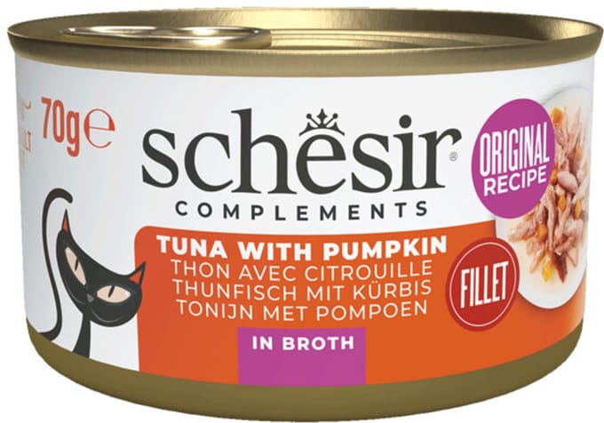 Schesir Kattenvoer Pompoen in Bouillon - 12 x 70 gr - Voordeelverpakking