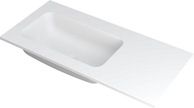 INK Faktor wastafel polystone links zonder kraangat 100x45x1,5cm, mat wit