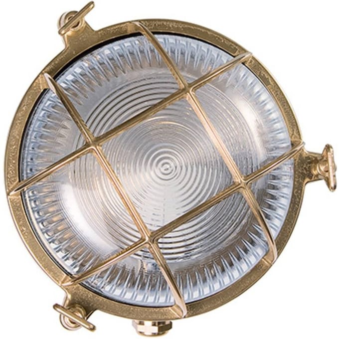 Moretti Luce Buitenwandlamp Tortuga in messing, glas helder