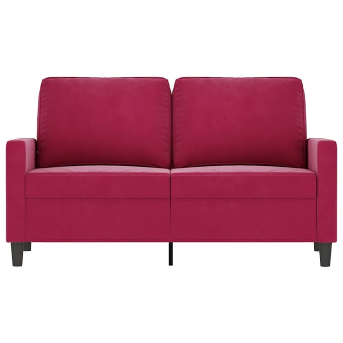 vidaXL - Tweezitsbank - 120 - cm - fluweel - wijnrood