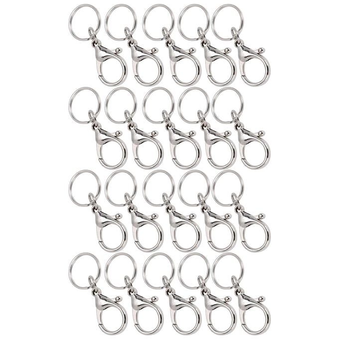 20 stuks Sleutelhanger Clip Haak Draaibaar Lanyard Snap Sleutelhanger Sleutelring DIY Accessoires Hardware 21x35mm Groot white
