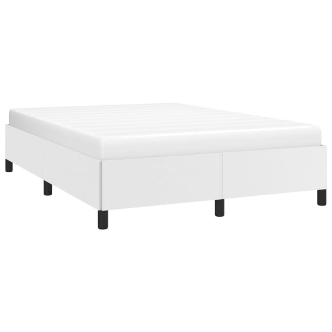 vidaXL - Bedframe - zonder - matras - 140x190 - cm - kunstleer - wit