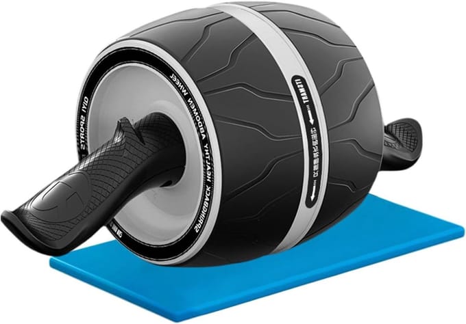 Buikspierwiel Trainer - Ab Roller Wiel - Core Training - Stille Veerinnovatie - 19 x 19 x 19 cm - Wit