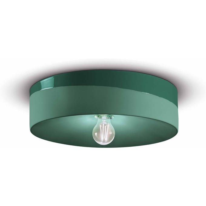 Ferroluce Plafondlamp PI keramiek glanzend/mat Ø 40cm groen