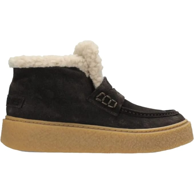 Shabbies Amsterdam - SENNA ANNA Ankle Boot Suede Dark Brown - Maat 41