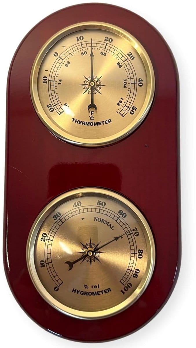 Houten Weerstation met Barometer, Thermometer en Hygrometer voor Binnen