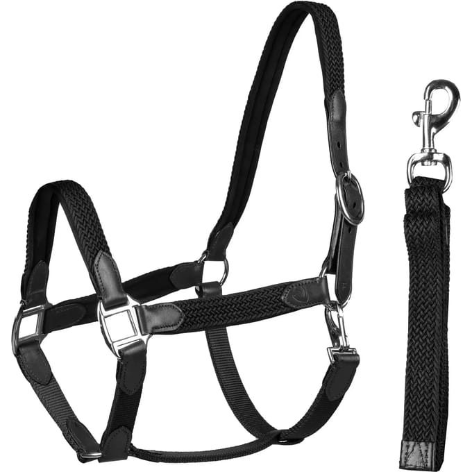 Halster Set Leer Met Gevlochten Nylon | Cob