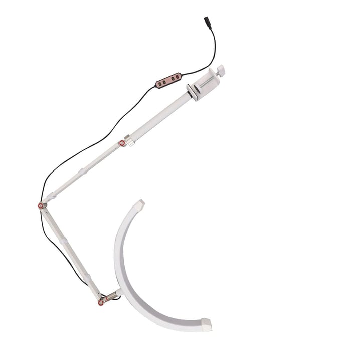 Halve Maan Invullicht met Desktop Klem 360 Graden Draaibaar Helderheid Kleurtemperatuur Instelbaar LED EU Plug white