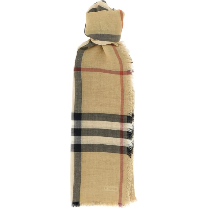 Burberry Beigekleurige Wol Foulard