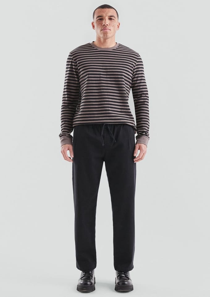 QS - male - Broek Relaxed Fit met elastische band en tunnelkoord