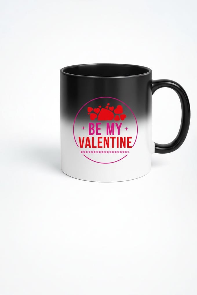 Valentijn Magic Mok "Be My Valentine" - Warmtegevoelig Liefdescadeau