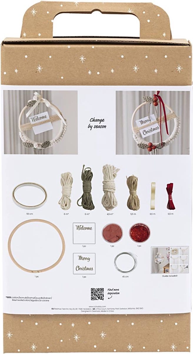 Creativ Company Hobbyset Macramé - Handwerkpakket - Kerstkrans