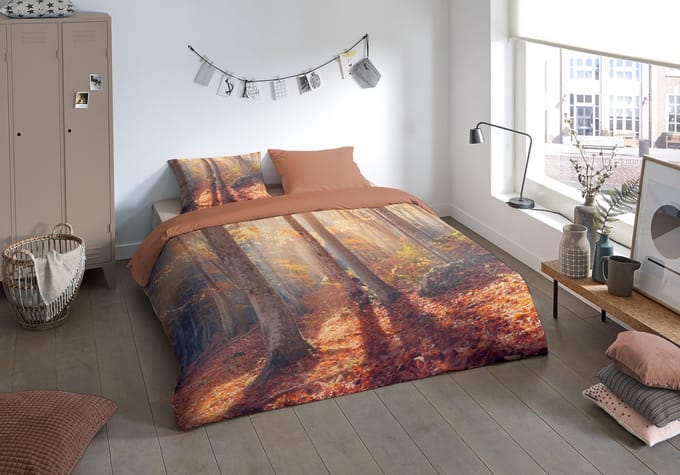Pure dekbedovertrek bomen/ bos - 1 persoons 140x200/220 cm - Multi - Microvezel