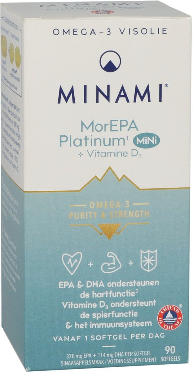 Minami MorEPA Platinum Mini + Vitamine D3 - 90 softgels