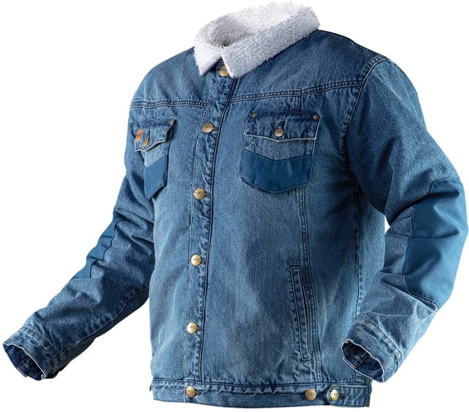 NEO Denim Serie - Gevoerde Spijkerjas - Indigo - Maat L - CE-gecertificeerd