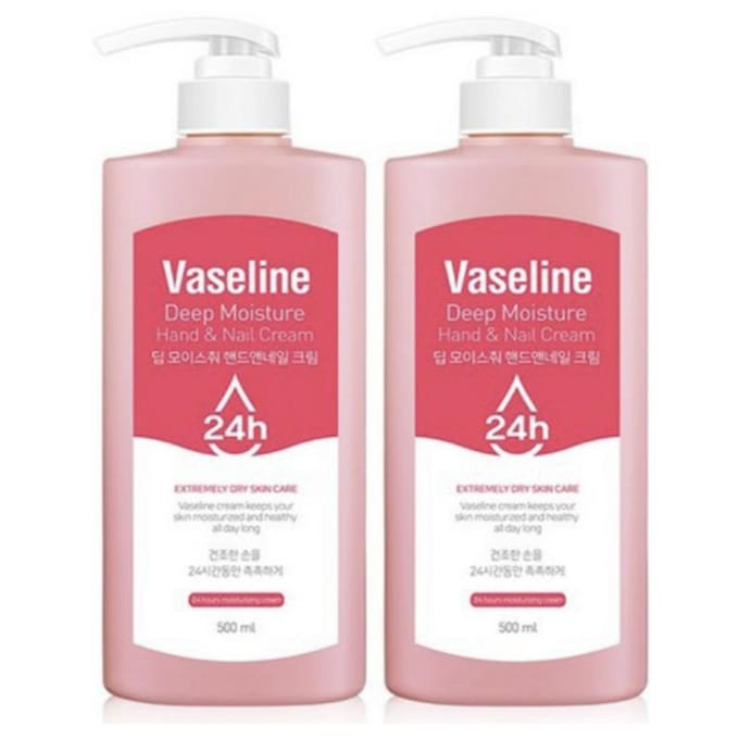 C2Y Vaseline Crème Mains et Ongles Hydratation Profonde 24H 500ml (2 pcs) pink