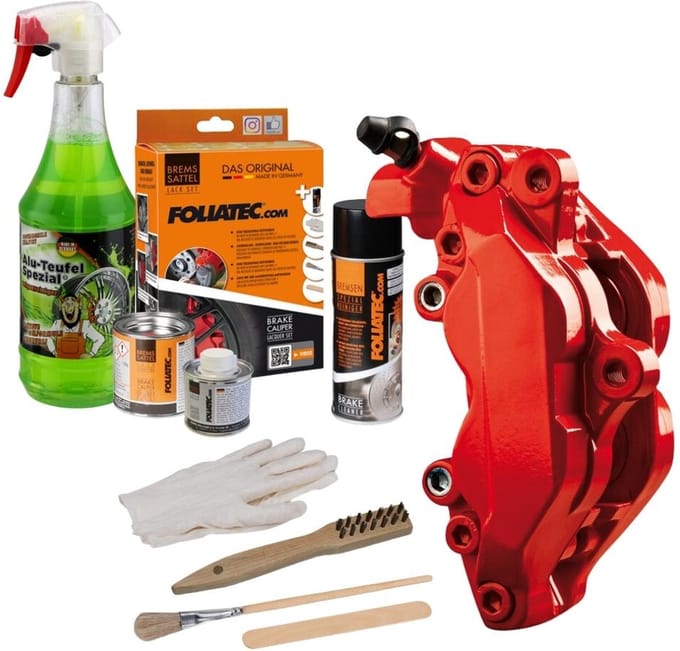 Foliatec Remklauwlakset - Performance Rood - 3 componenten - Inclusief velgenreiniger
