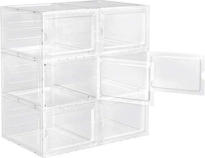 Bolt Edge Schoenenbox Deluxe - Transparant - 6 Stuks - Sneakerbox - Opbergsysteem