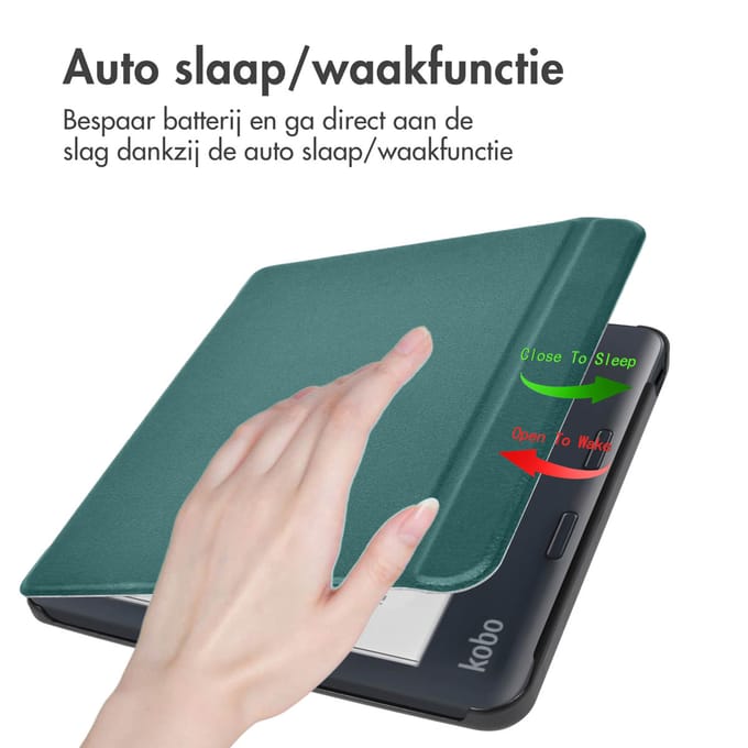 imoshion Slim Hard Case Bookcase voor de Kobo Libra Colour - Donkergroen