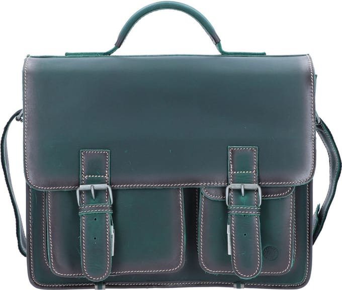 Greenburry Aktetas leer 39 cm - cm ( Zoll) - dark green