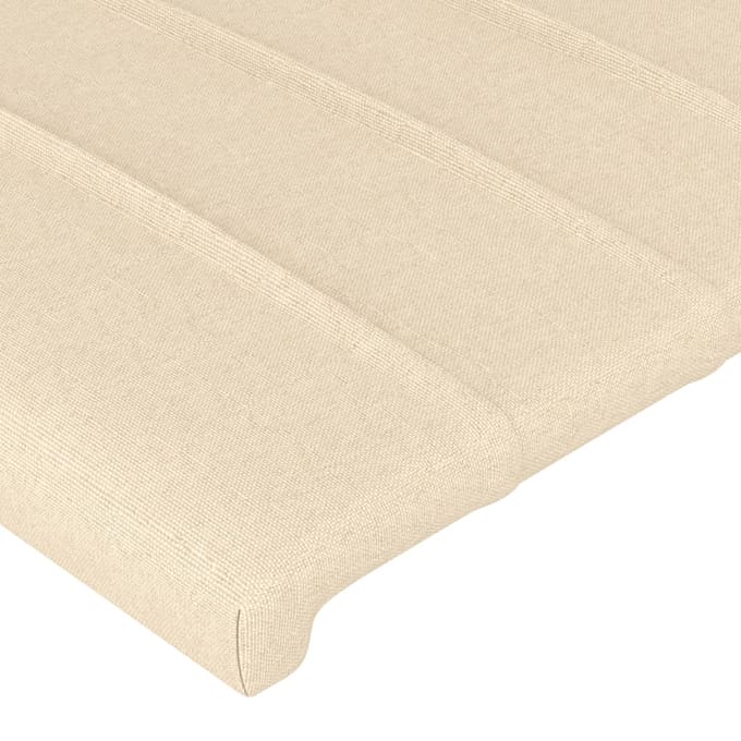 vidaXL - Hoofdbord - LED - 83x16x118/128 - cm - stof - crèmekleurig