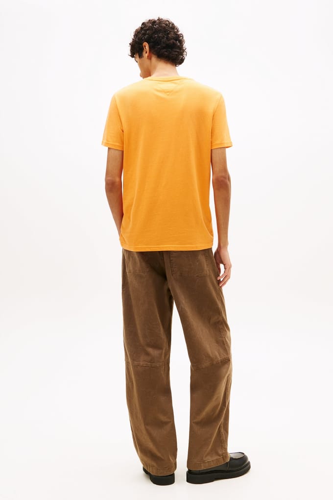 Tommy Hilfiger Heathered Xslim Jasper Shirt Lush Orange Maat: M | Basic T-Shirts Outlet | Heren | Oranje