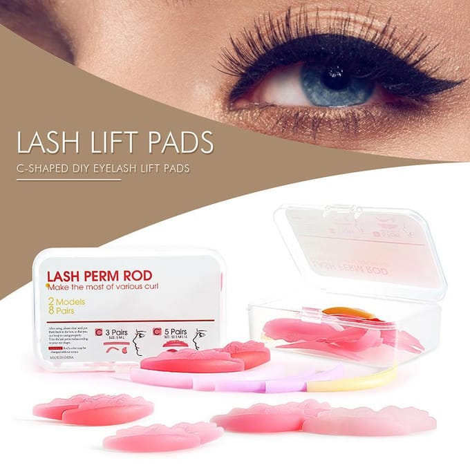 8 Paar Lash Lift Pads Staafjes Wimperpermanent Lift Siliconen Pads Herbruikbare Wimperpermanent Krultang Schild pink