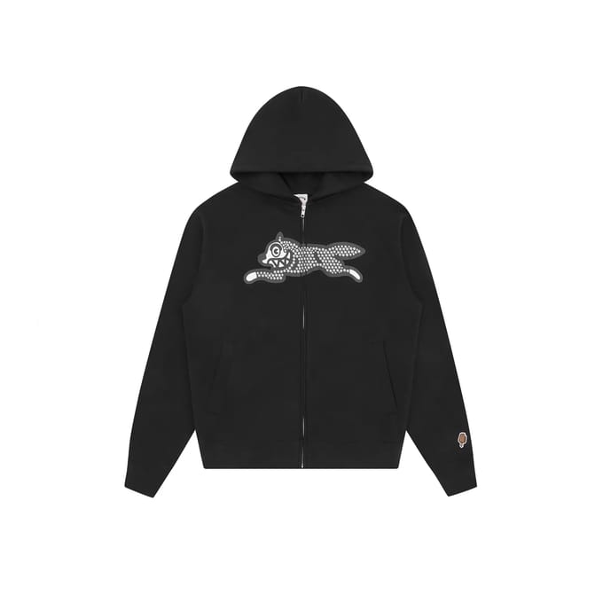 Hooded sweatshirt met rits Icecream Glitter Running Dog