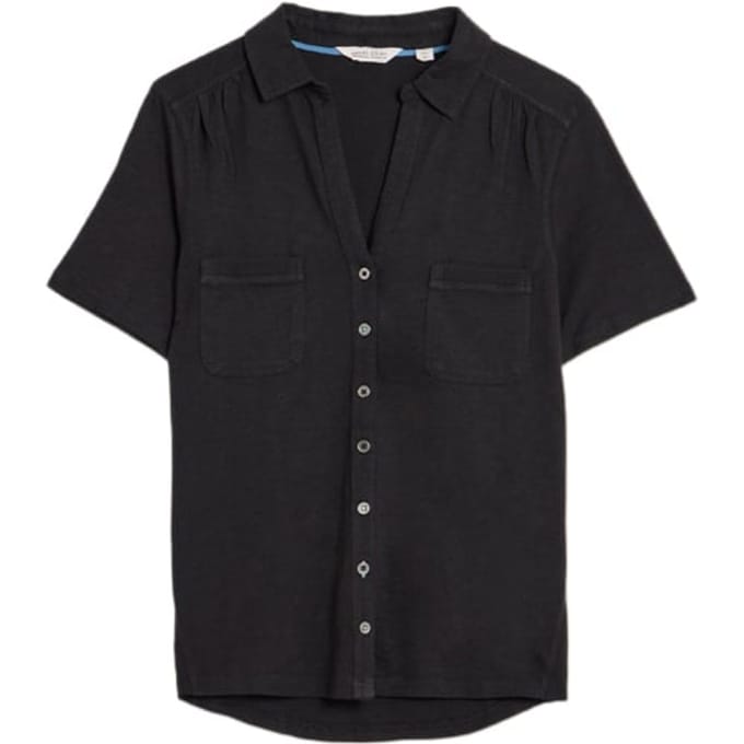 White Stuff Penny Pocket Jersey Shirt Pure Black Maat: 8 | Overhemden Outlet | Dames | Zwart