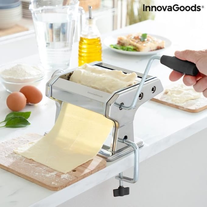 Pastamachine - InnovaGoods - FRASHTA - Handleiding - 3 snijwielen - Dikte instelbaar