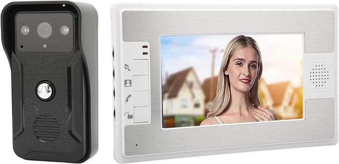 Videodeurbel met 7 Inch Scherm en Nachzicht, Intercomsysteem voor Thuis en Appartementen