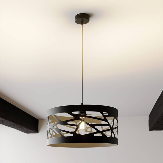 SIGMA Hanglamp Module Frez patroonscherm Ø39cm zwart