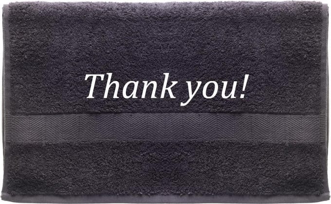 Handdoek - Thankyou - 100x50cm - Grijs