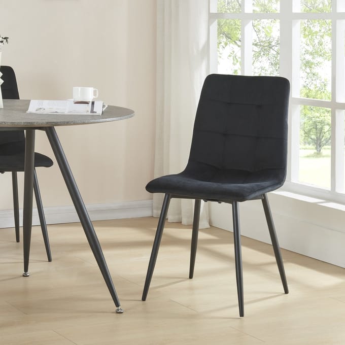 Eetkamerstoel set van 2 Lexnitz 89x44x45 cm zwart