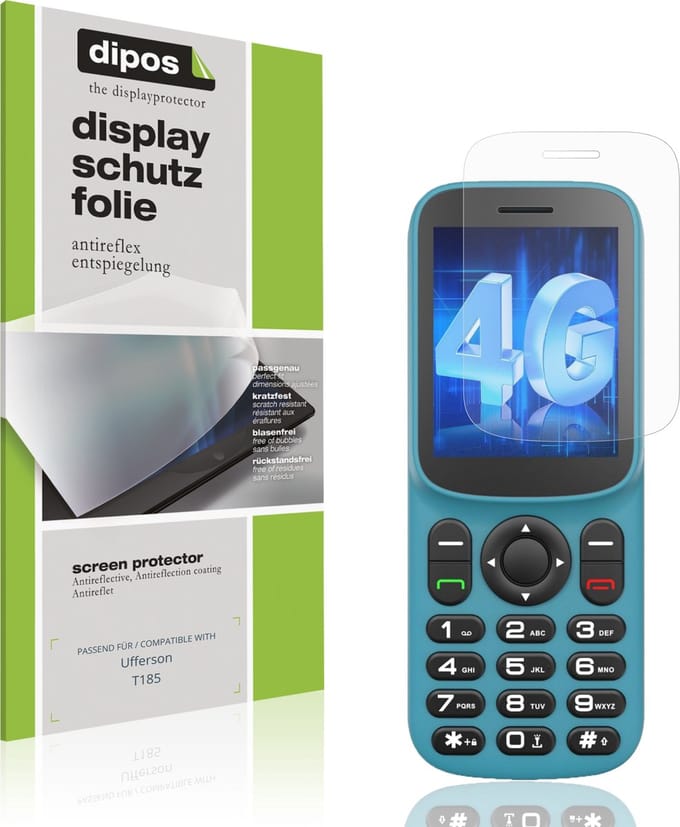 dipos – 4x Matte Beschermfolie geschikt voor Ufferson T185 | Krasbestendige & antireflecterende Screenprotector Ultra-Thin